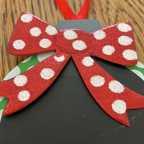 VINTAGE TIN AND WOOD ORNAMENT FOR DOOR - CHALK BOARD - Picture 3 of 6